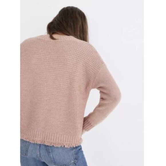 Madewell Vintage Pink Merino Wool Blend Stitchmix Pullover Sweater-Size S - Picture 3 of 11